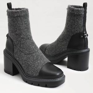 Sam Edelman Gray and Black Ankle Boots